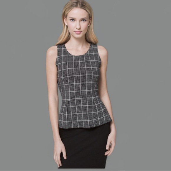 Whbm Windowpane Bodice Top - Picture 1 of 4